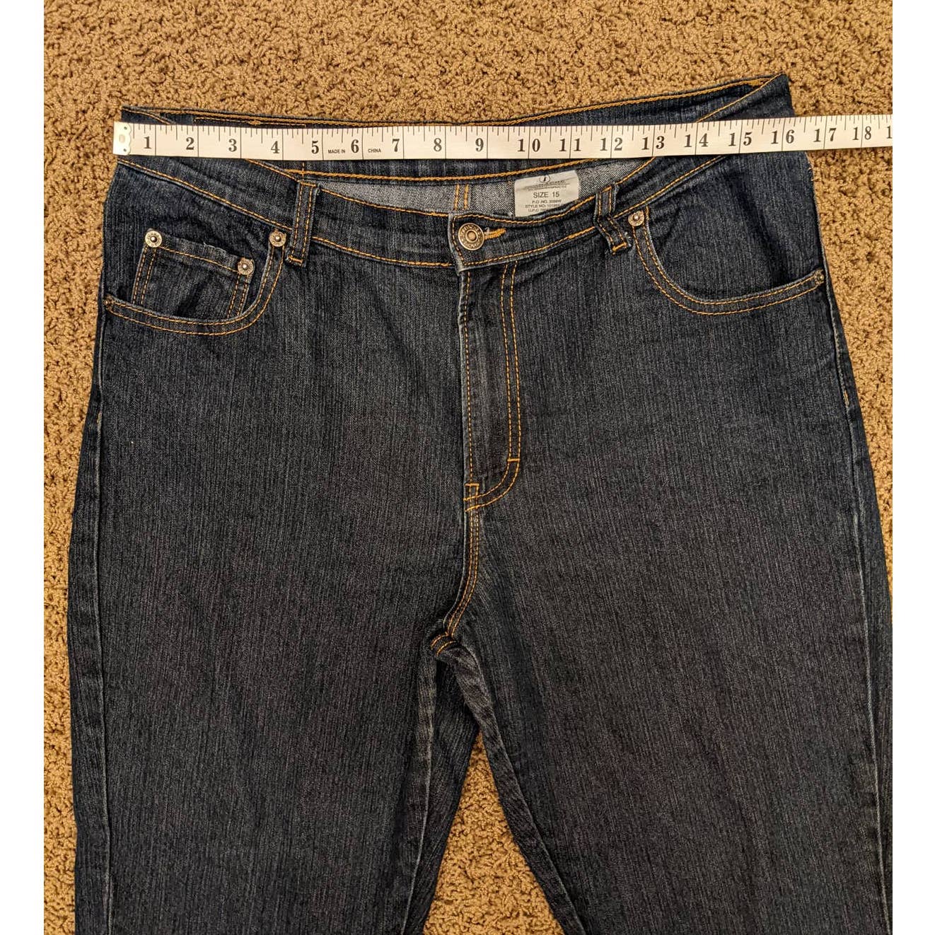 Jordache Stretch Dark Blue Jeanswear Cotton Polyester Spandex Womens Size 15