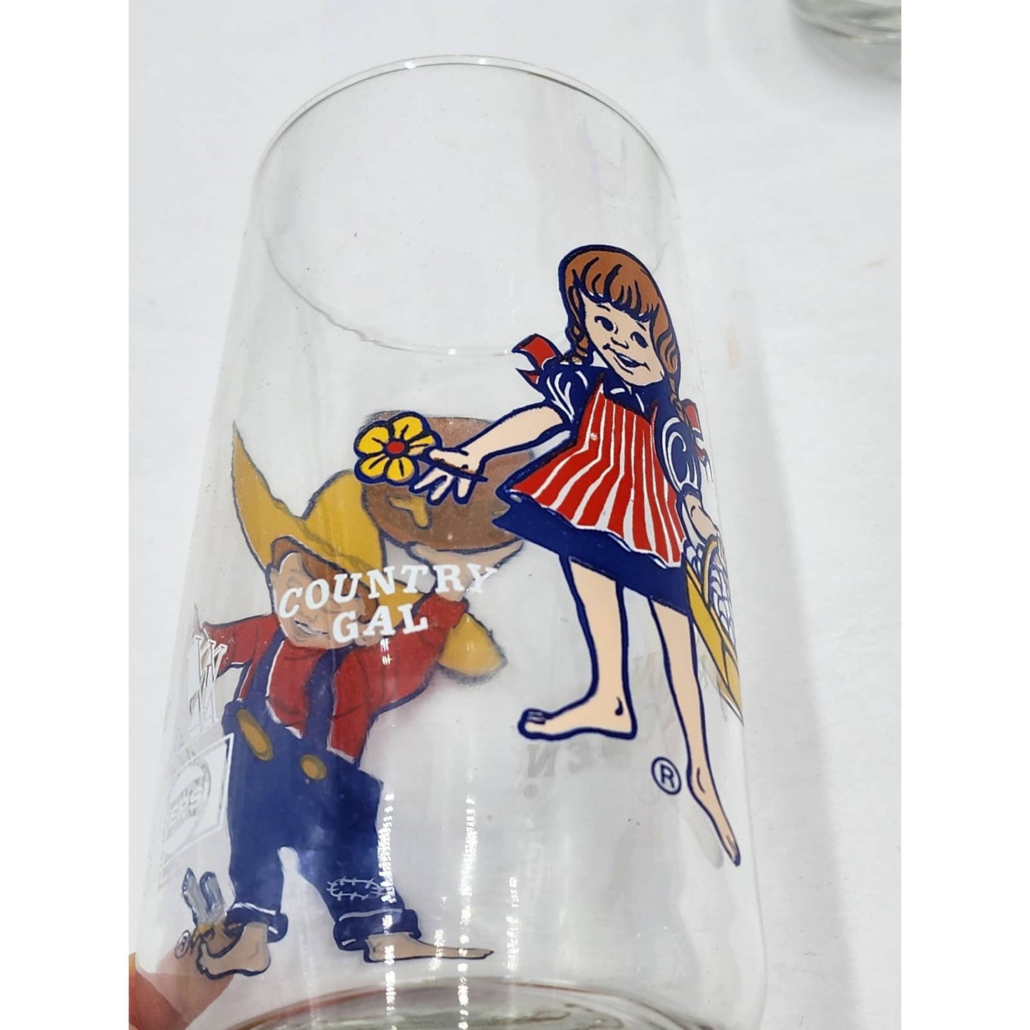 Pepsi Country Kitchen Country Gal Country Boy Advertising Drinking Glasses Set 4