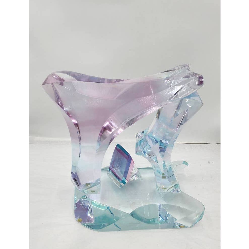Large Lucite Sculpture Signed Mid Century Modern Multi Colored Acrylic 19lb 13"
