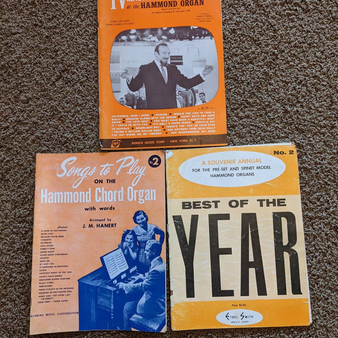 Music Sheets Lot 3 Hammond Chord Organ TV Sing Along With Mitch