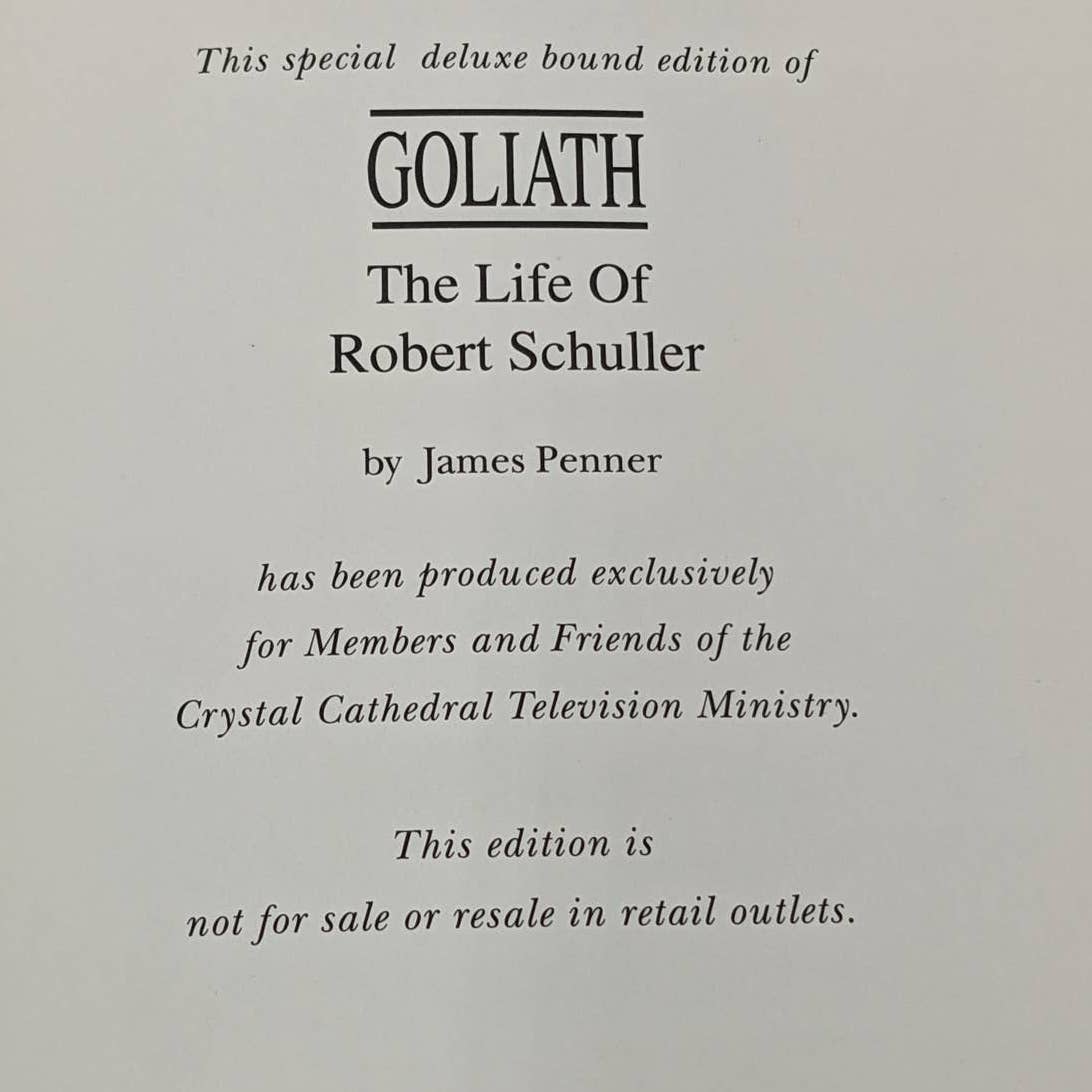Goliath Life Of Robert Schuller By James Penner Leather Bound Collectors Edition