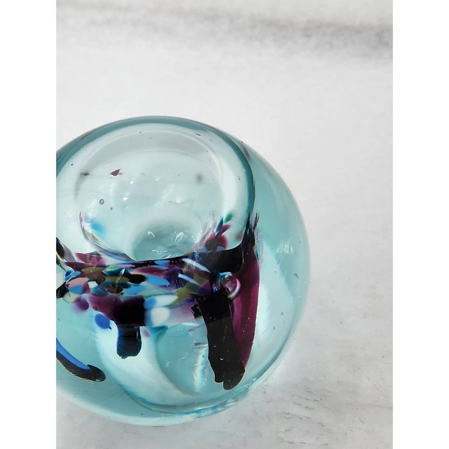 Paperweight Glass Vintage Art Glass Beautiful Multicolor Colorful 3"