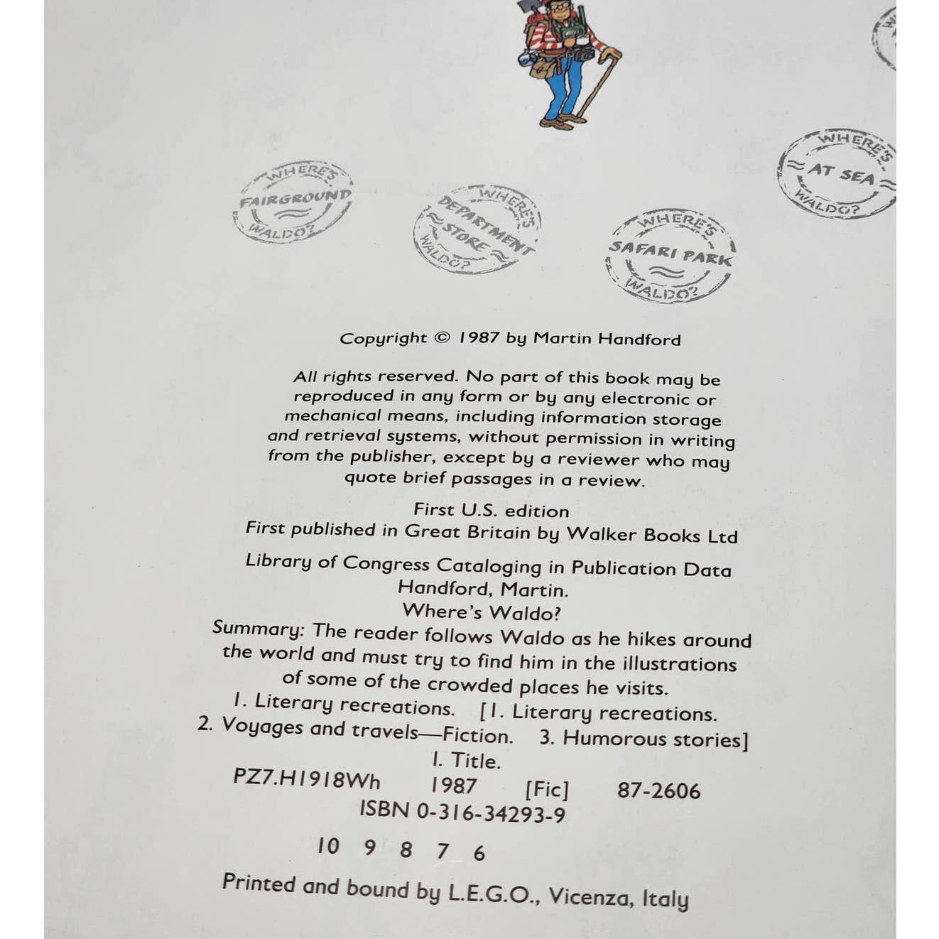 Wheres Waldro By Martin Handford Vintage Childrens Book First U.S. Edition 1987