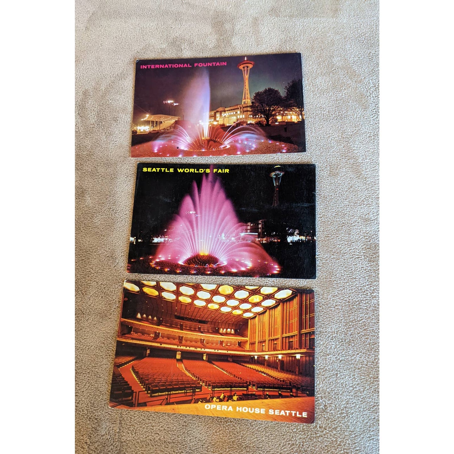 Vintage Seattle World Fair Postcard Lot Washington Opera House, Alweg Monorail