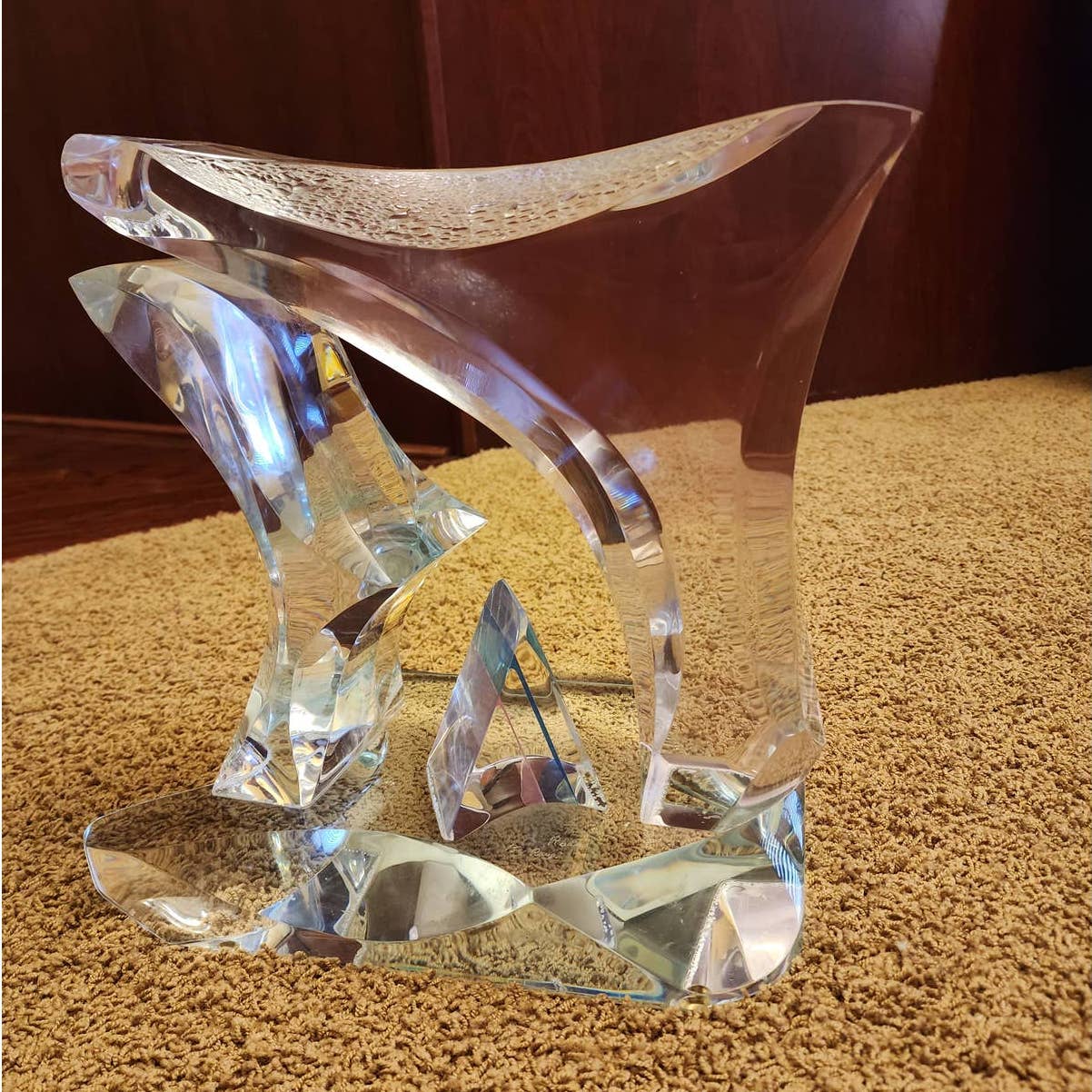Large Lucite Sculpture Signed Mid Century Modern Multi Colored Acrylic 19lb 13"