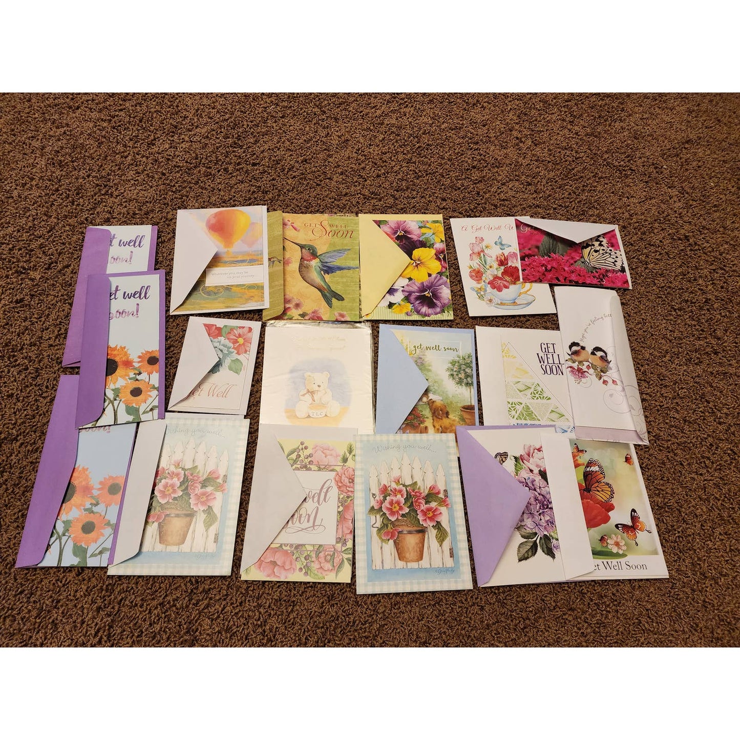 Get Well Cards Vintage Greeting Cards Assortment Mixed Lot Wishing Well 18 Cards