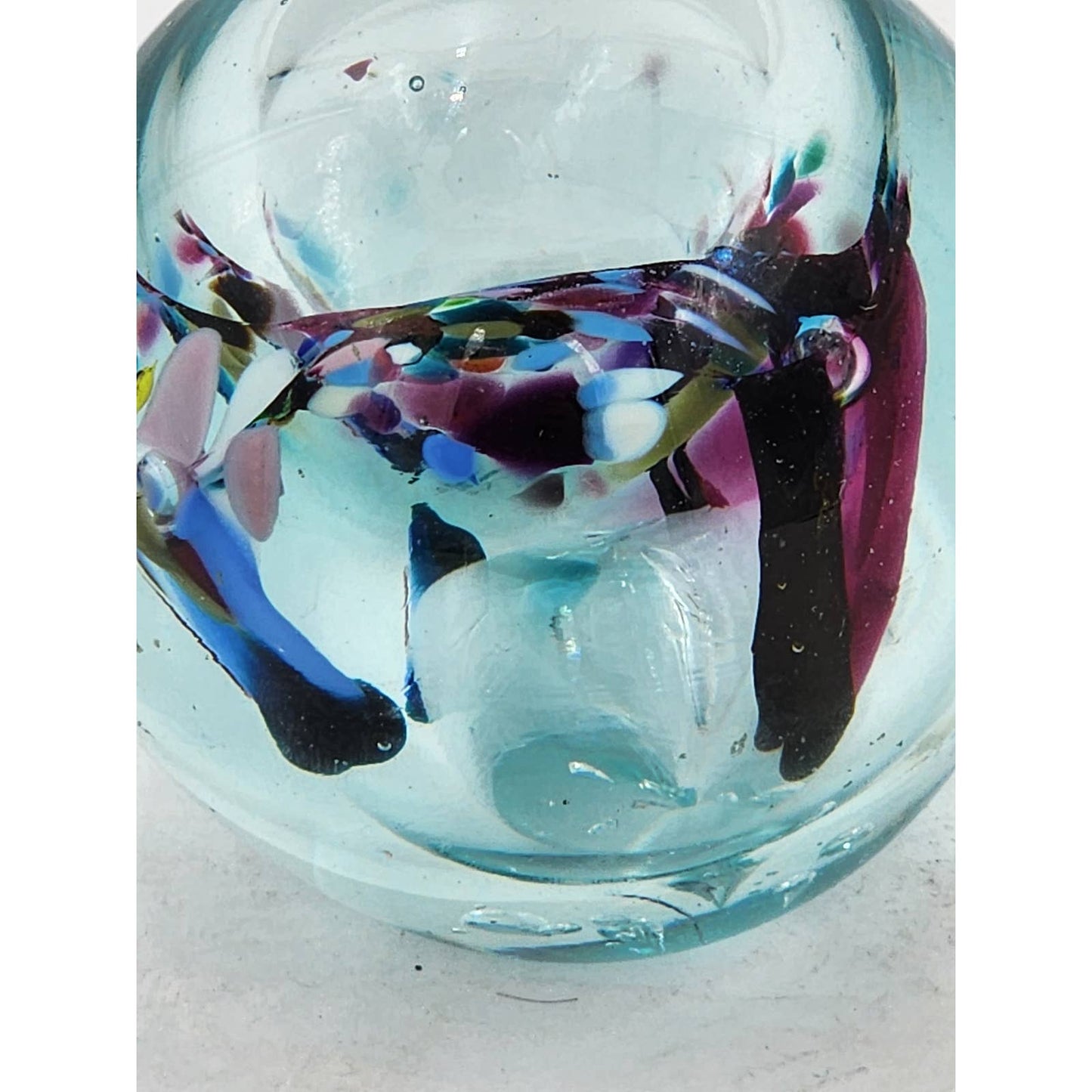 Paperweight Glass Vintage Art Glass Beautiful Multicolor Colorful 3"