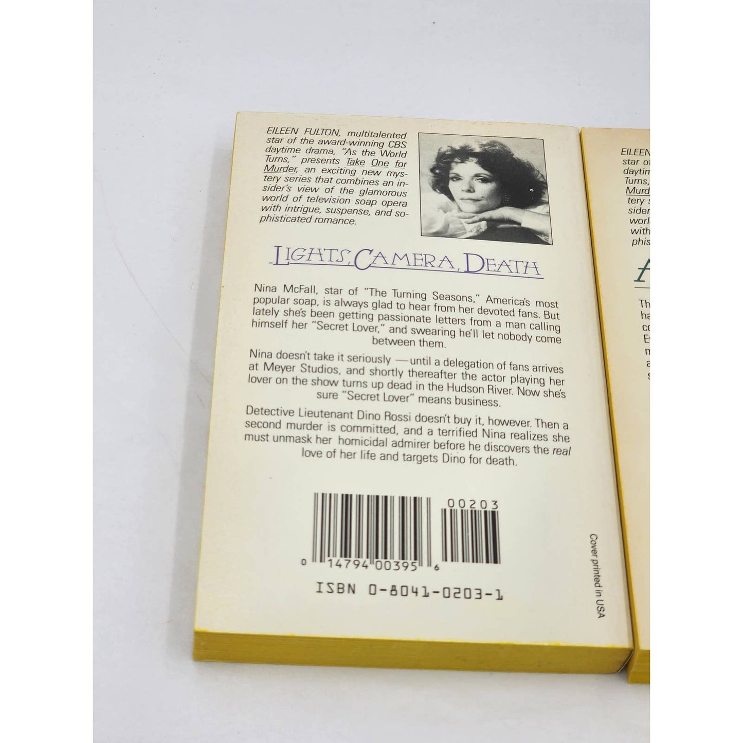 Eileen Fulton Books Lot Vintage Paperback Take One For Murder Mystery Soap 1980s