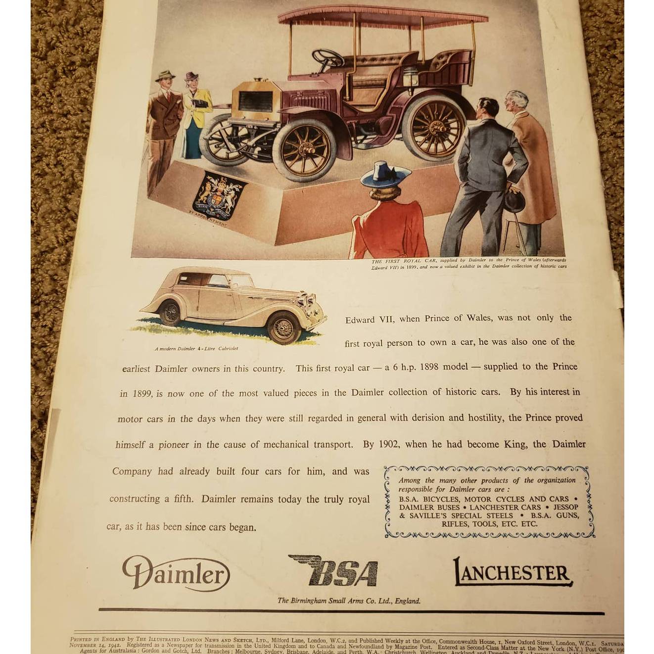 Vintage Illustrated London News Nov 14 1942 Magazine Issue History Collection