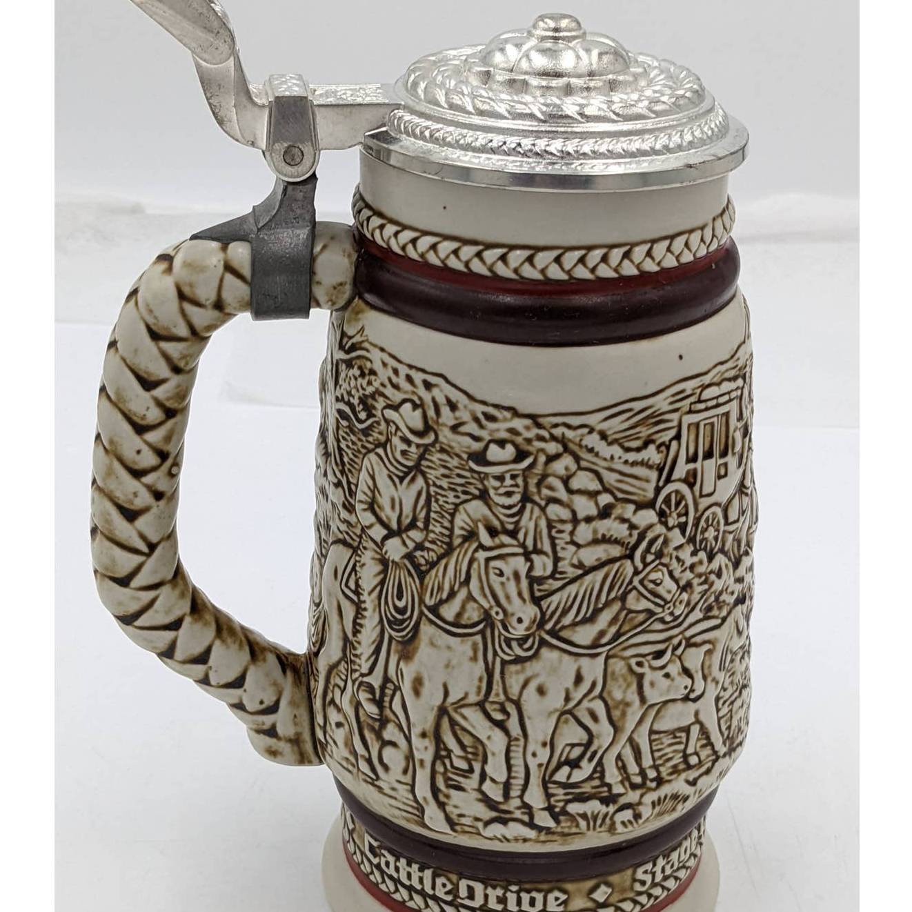 Avon Western Round-Up Ceramic Stein Mug Vintage Beer Drinkware - 1980 Brazil