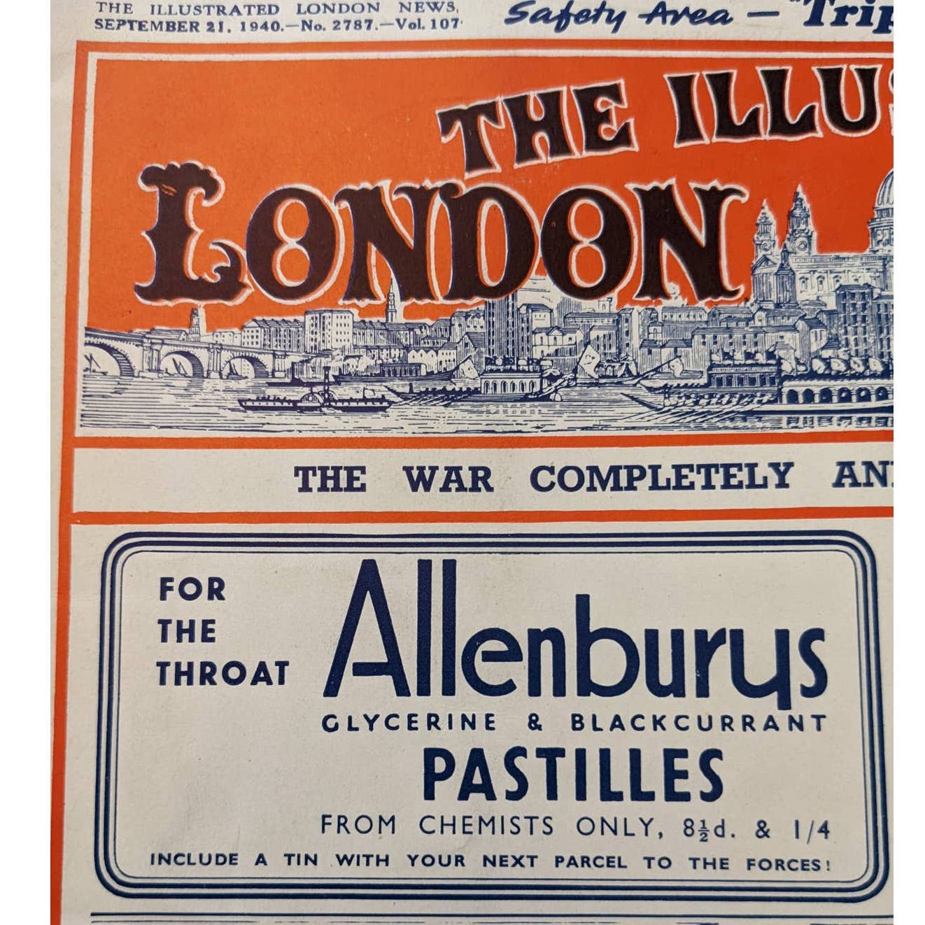 Vintage Illustrated London News Magazine Issue History September 21, 1940