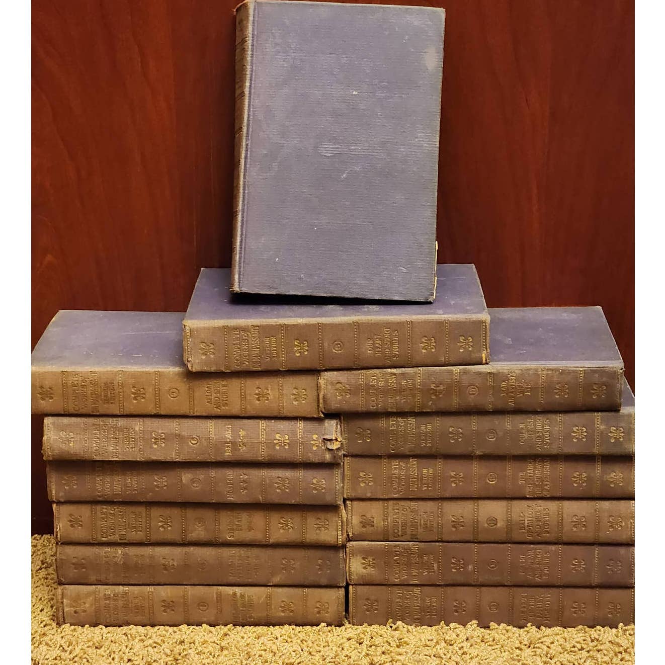 Antiquarian 1917 Complete Works Of Guy De Maupassant Verdun Edition 14 Volumes