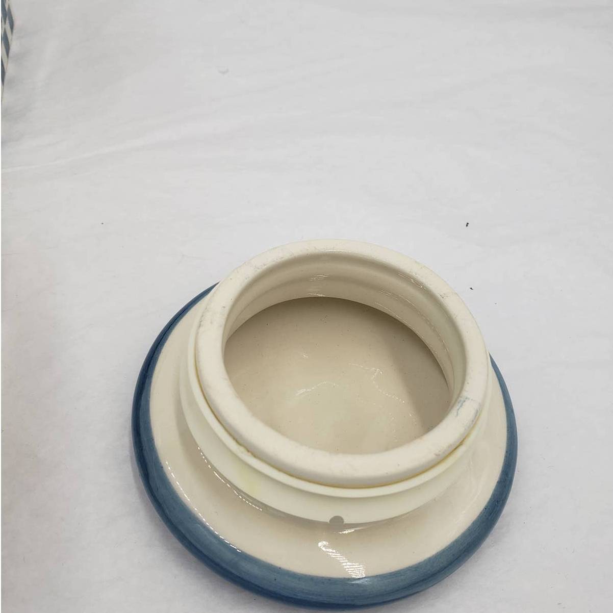 Canister w/Lids Set of 3 Marketplace Apples and Gingham Portugal 9" Tallest