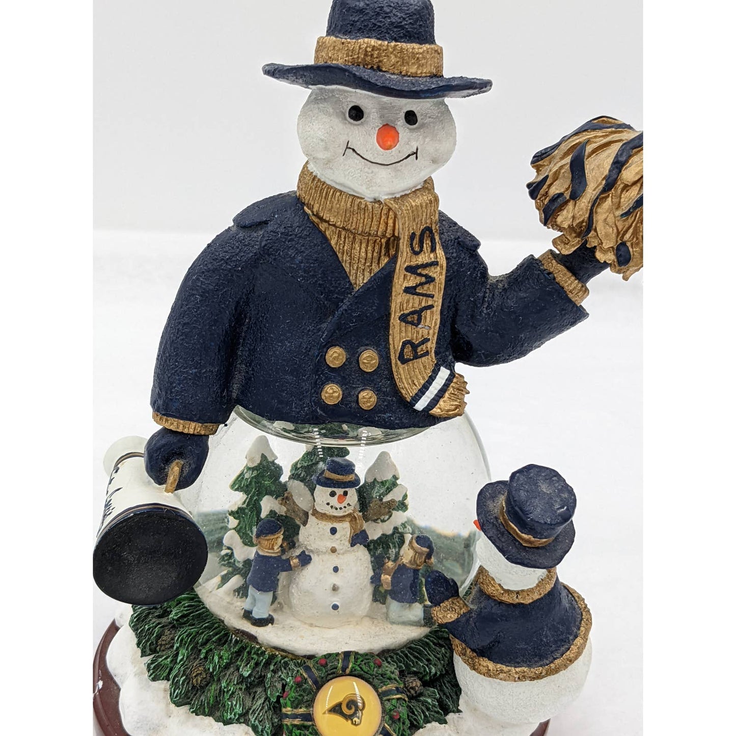 St. Louis Rams Snowman Cheer Snow Globe Second Limited Series 7" Tall