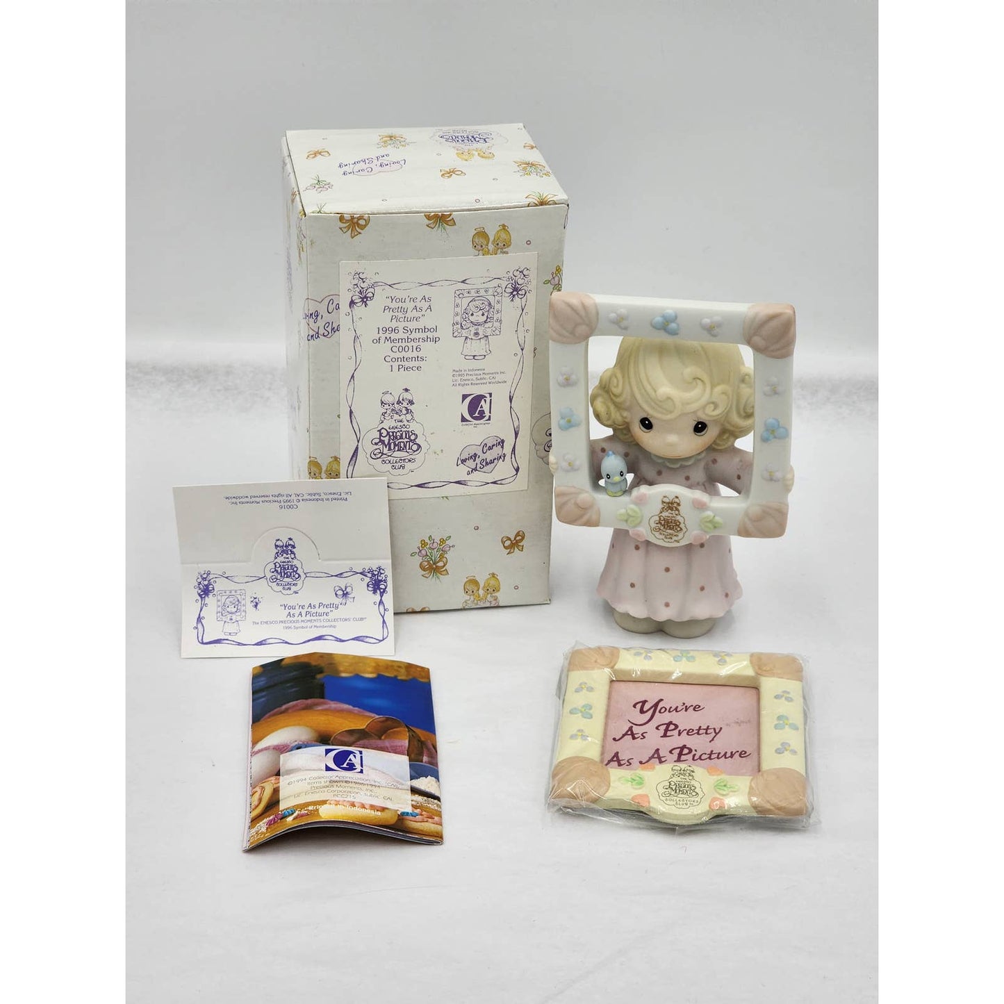 Precious Moments You're As Pretty As A Picture 1996 Membership C0016 Box Tag