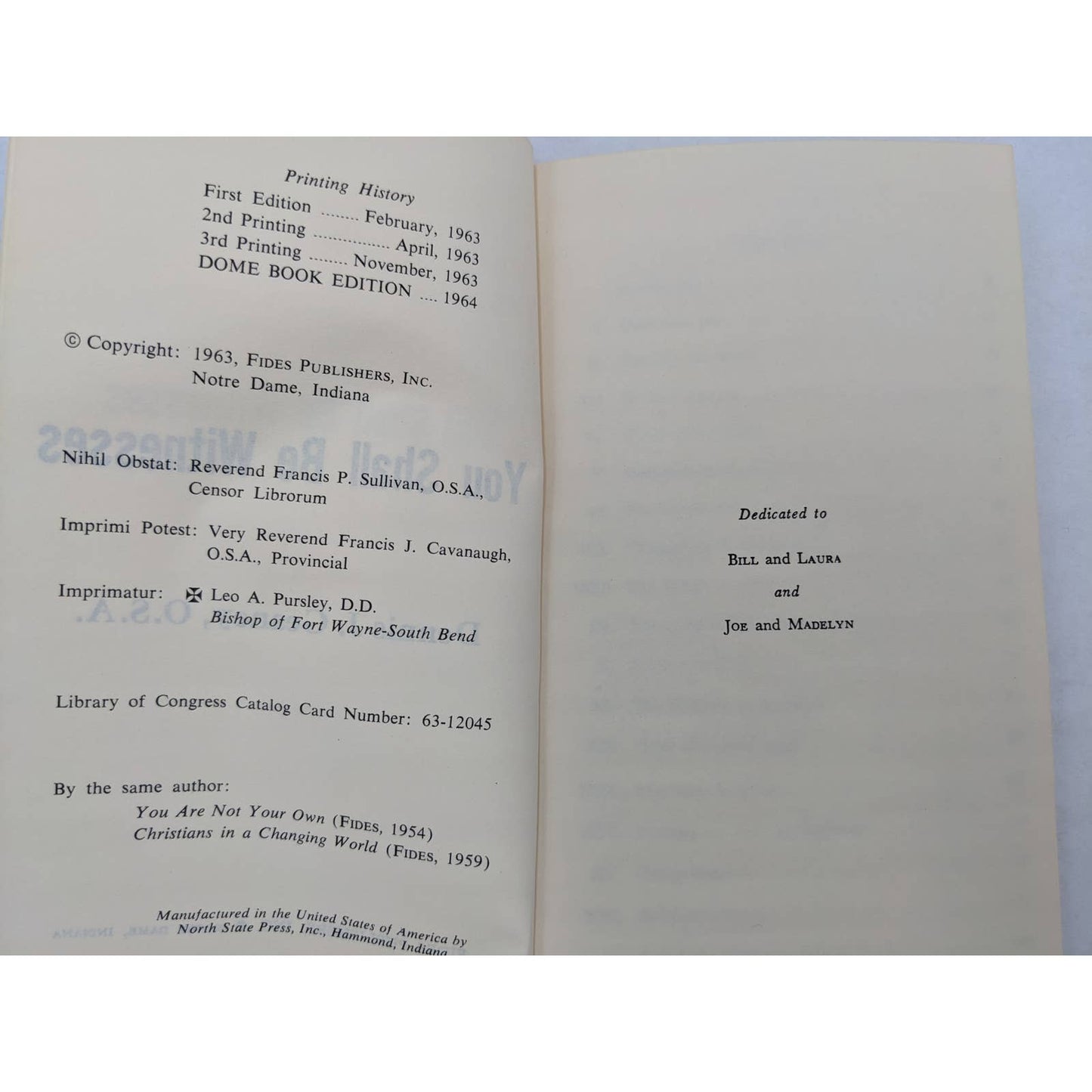 You Should Be Witness By Dennis Geaney Paperback Vintage Catholic Layman 1964