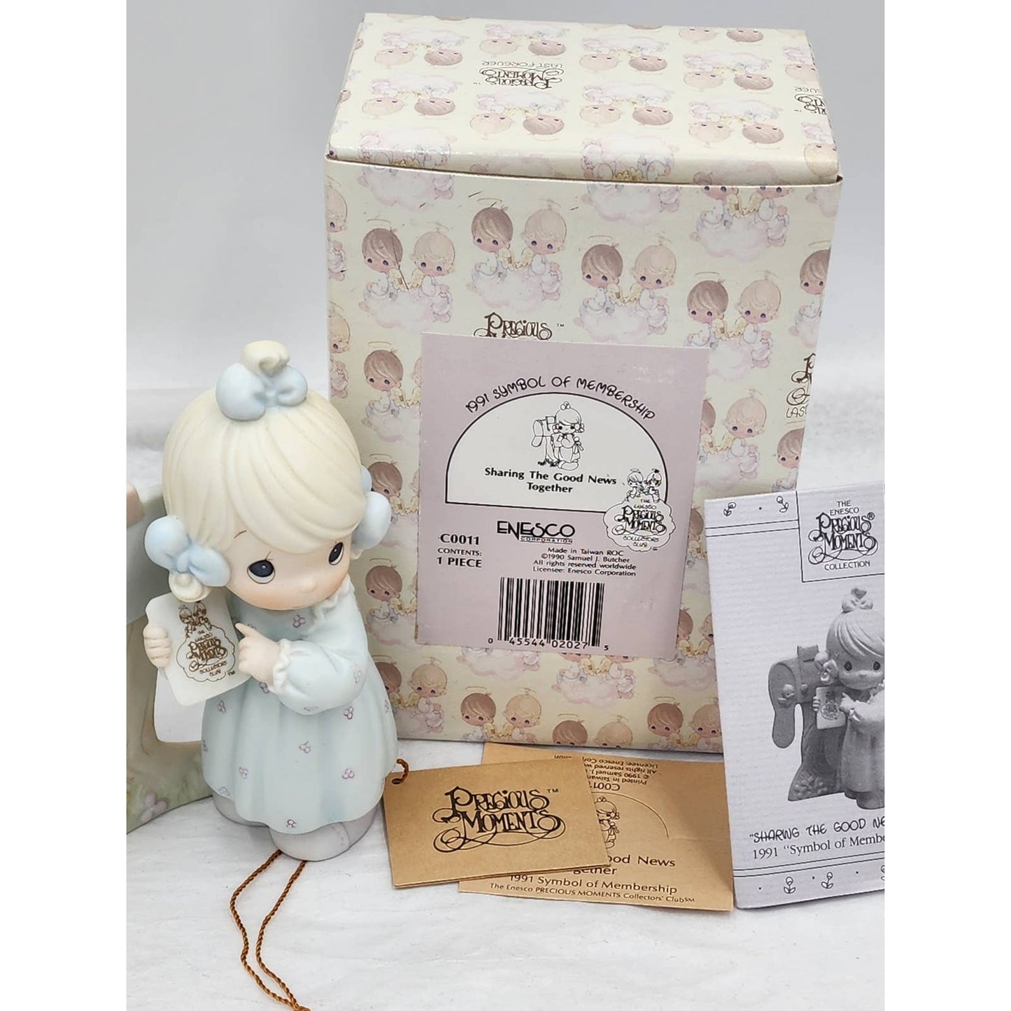 Precious Moments Fan Special 1990 Sharing The Good News Together 1991 Box & Tags