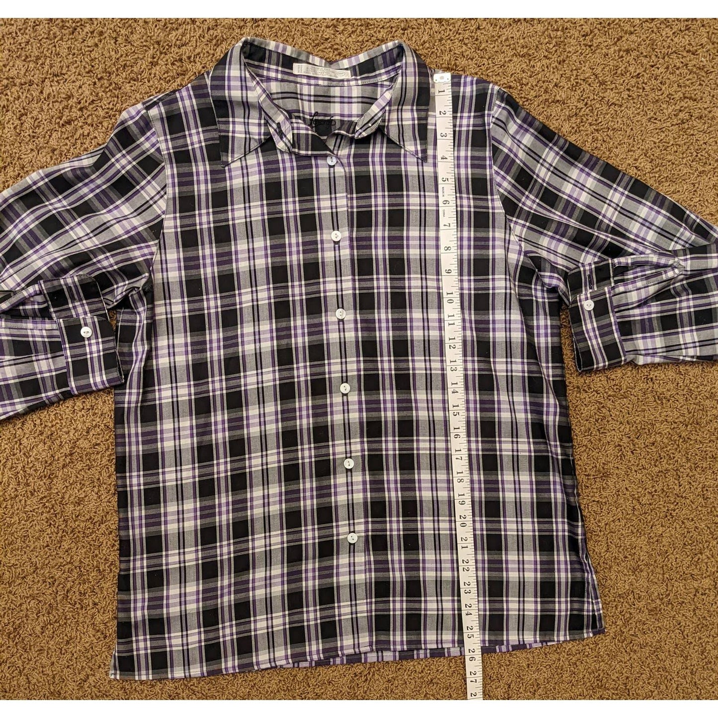 Foxcroft Wrinkle Free Long Sleeve Blouse Shirt Button Up Front Womens Size 10 P