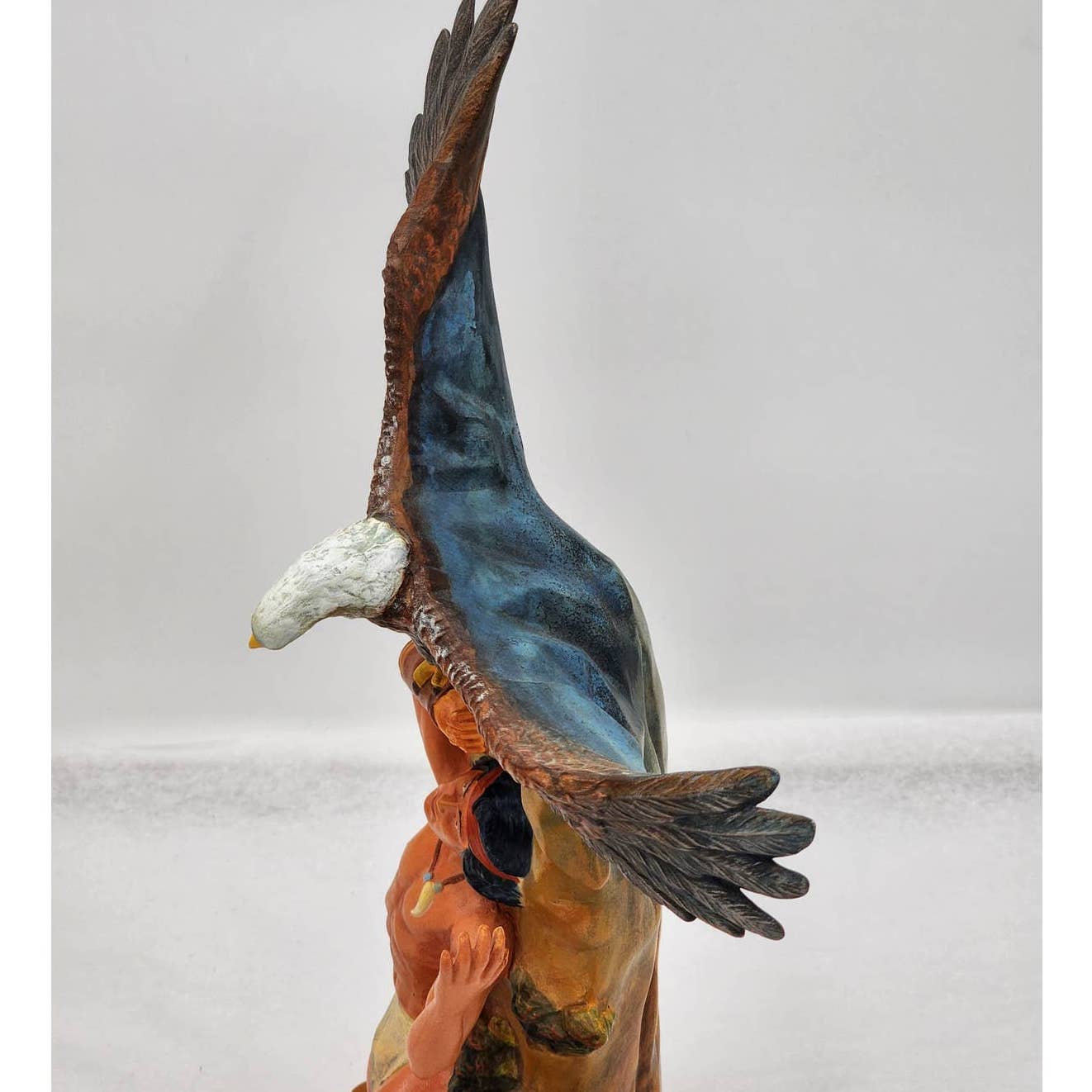 Southwestern Native American Style Indian Eagle Whitewater Ceramic Vintage 15"