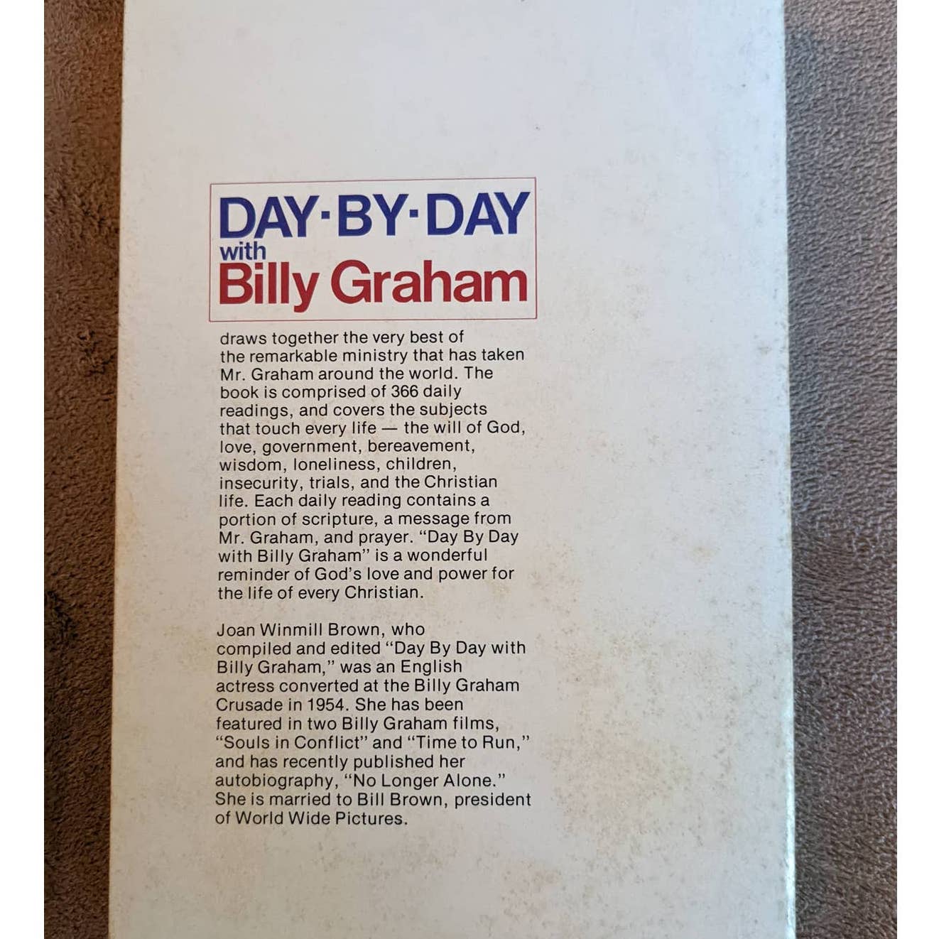1976 Day By Day With Billy Graham 365 Daily Meditations Christian Devotional