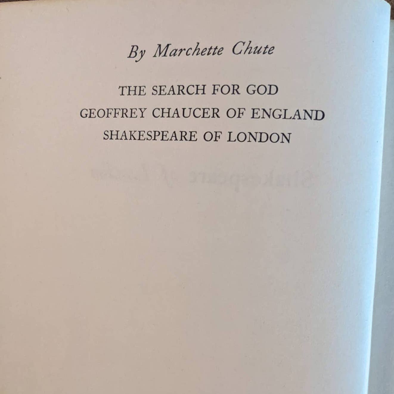 Vintage Shakespeare Of London First Edition Book 1949 By Marchette Chute