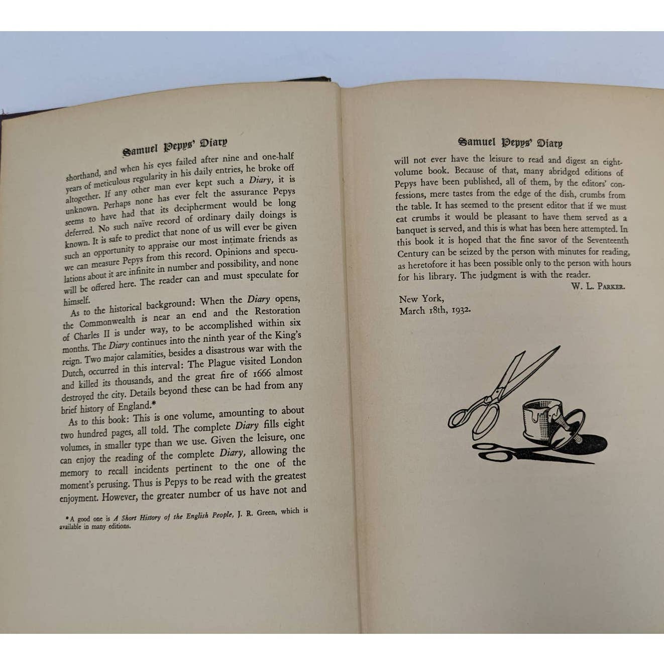 Samuel Pepys' Diary Royal Navy Member of Parliament Vintage Hardcover 1932