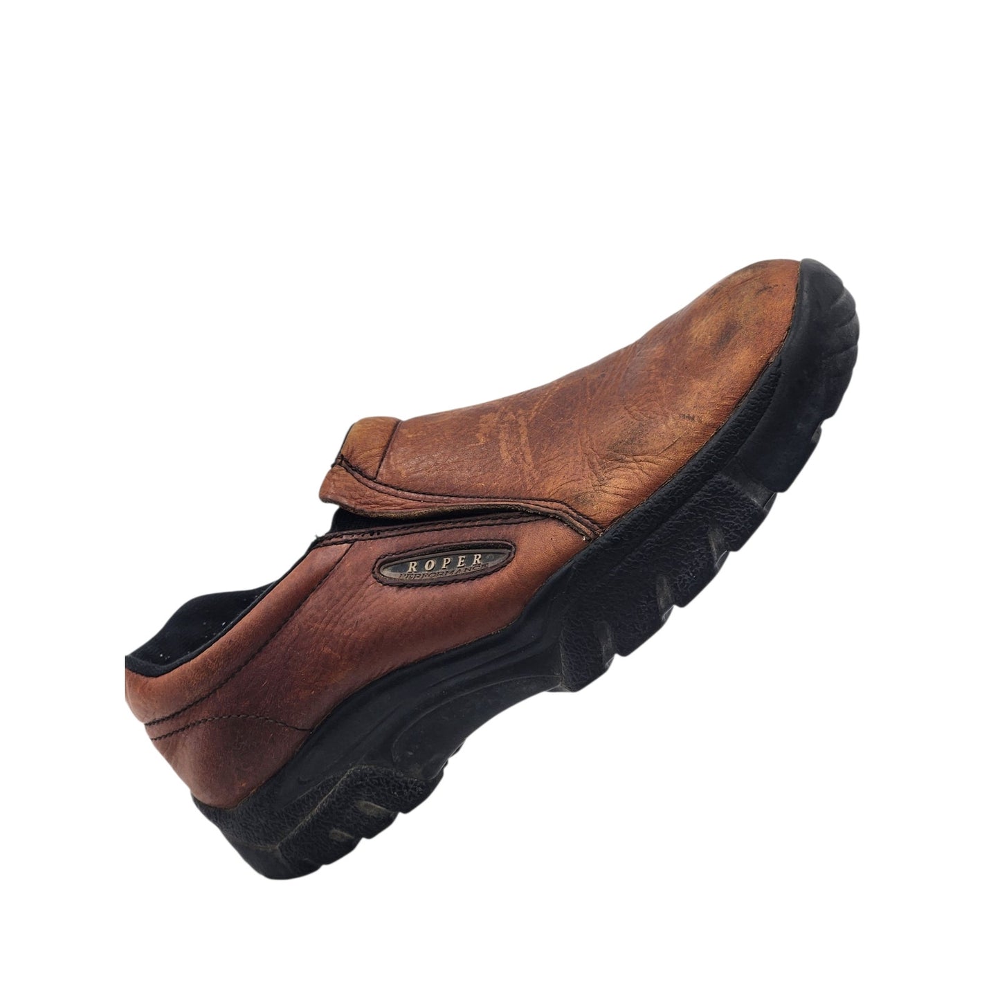 Roper Shoes Mens 12 Leather Slip On Performance Loafers Western 09-020-0601-0206