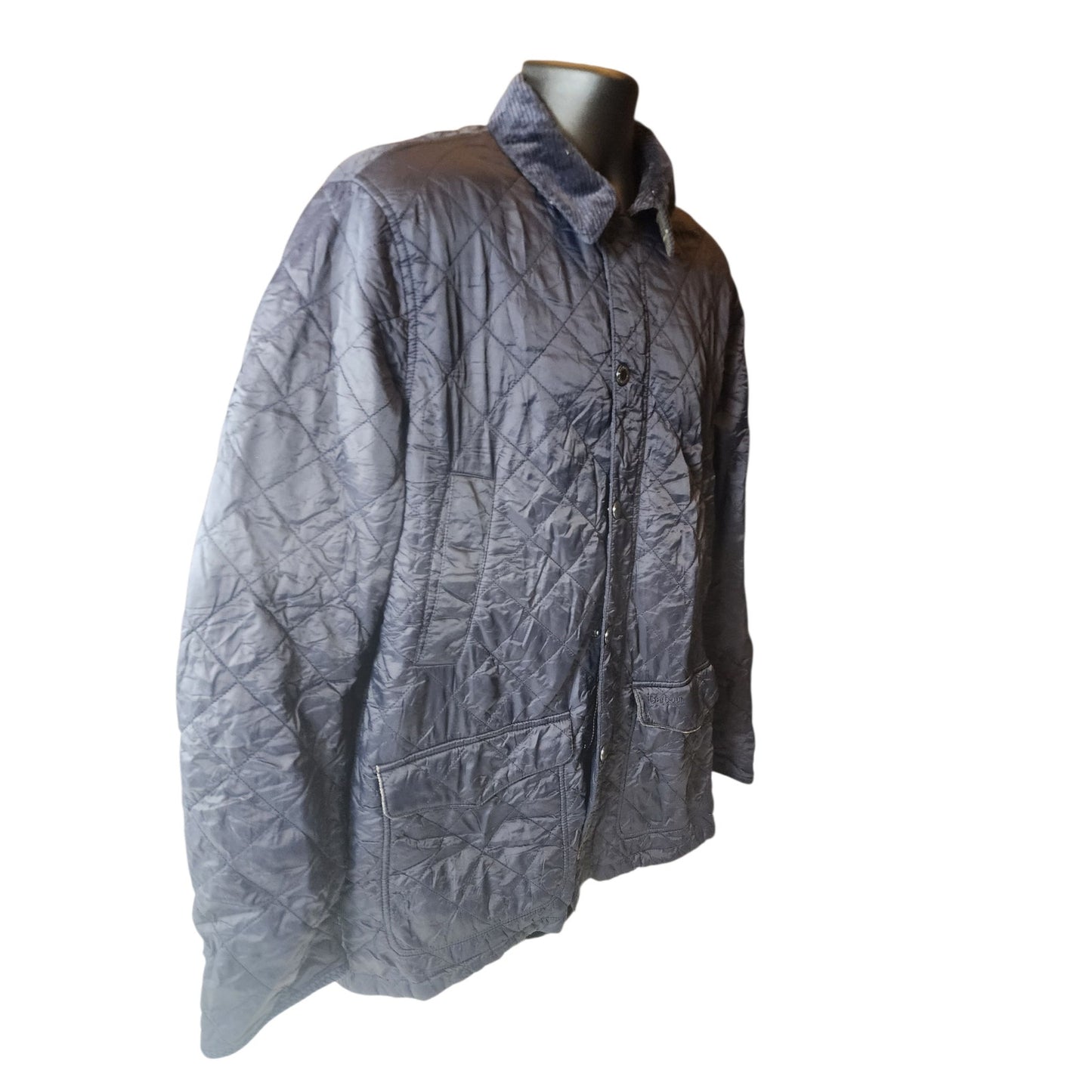 Barbour Jacket Mens Large Quilted Classic Tartan Snap Country Heritage British