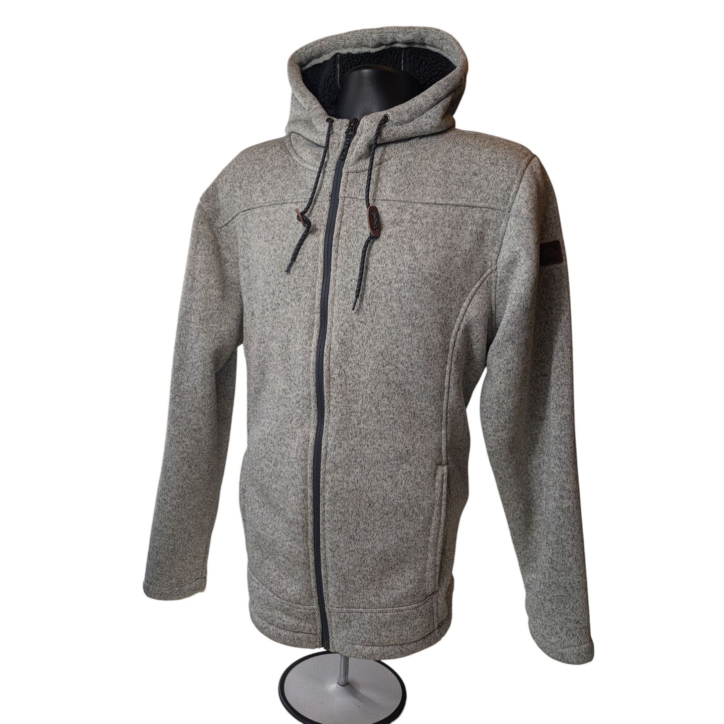 Rugged Elements Sherpa Lined Hoodie Jacket Men Medium Full Zip Outdoor Fleece