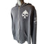 Grunt Style Hoodie Mens XXL Zip Skull Ace Patriotic USA Military Veteran Flag