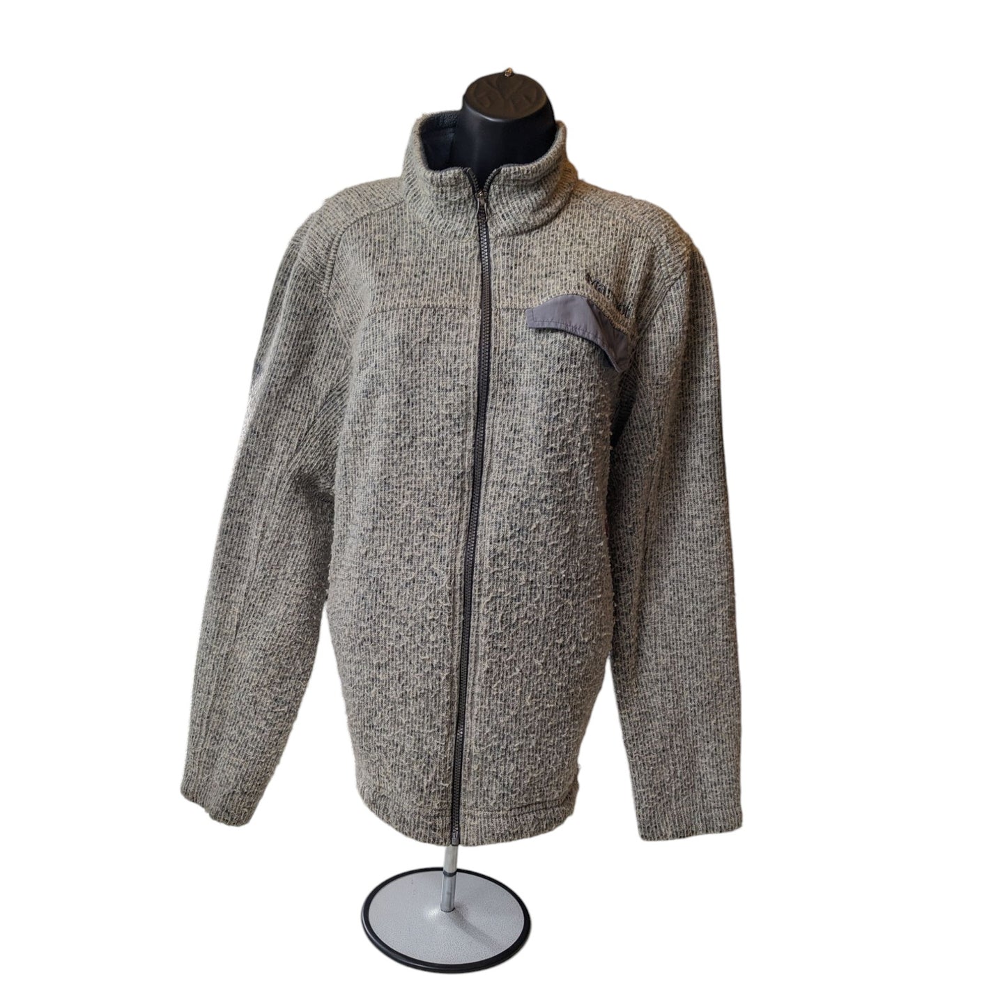 Marmot Full Zip Wool Blend Fleece Jacket Mens Large Gray Outdoor Hiking