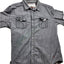 Levis Shirt Mens Large Gray Long Sleeve Pearl Snap Denim Look Distressed Rugged