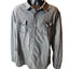Levis Shirt Mens Large Gray Long Sleeve Pearl Snap Denim Look Distressed Rugged