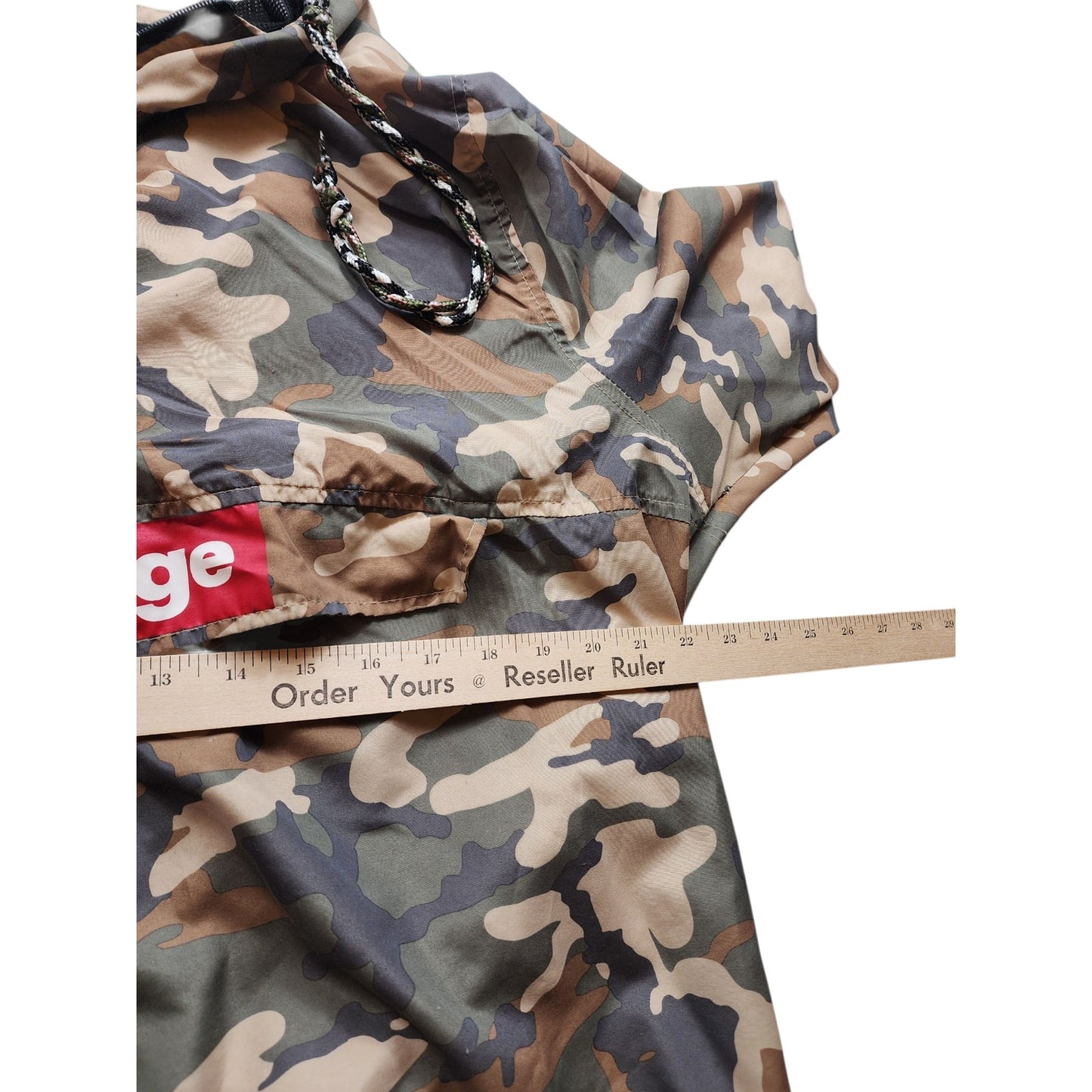 Carbon Savage Camo Pullover Windbreaker Hoodie Mens Large Womens XL Mesh Skater