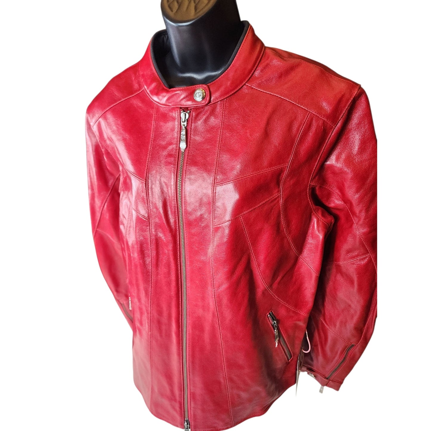 Hein Gericke Leather Moto Jacket Womens 12 Lined Cafe Racer Motorcycle Biker
