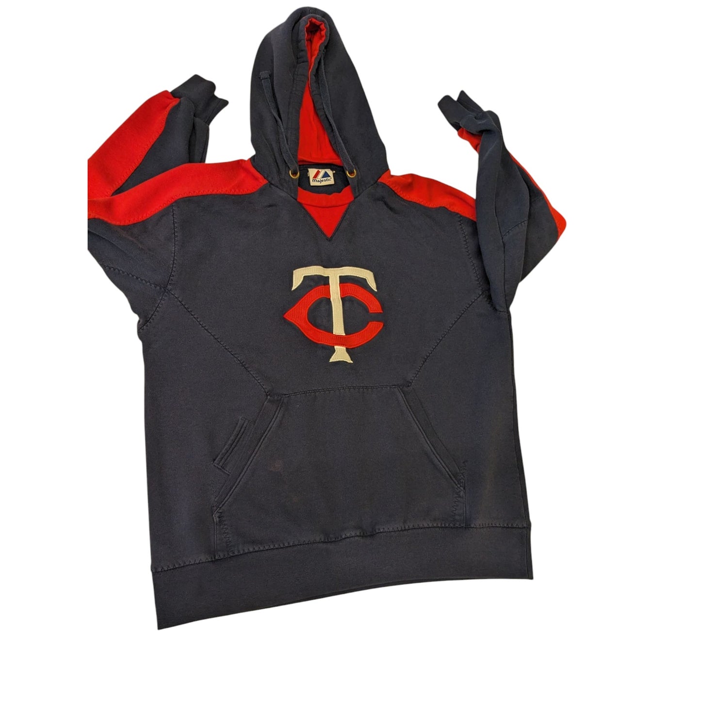 Majestic Minnesota Twins Hoodie Men Large Pullover Sweatshirt Vintage Kangaroo