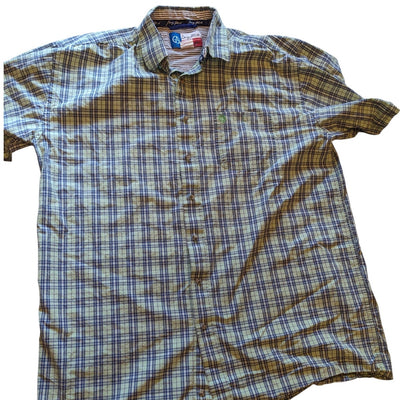 Wrangler Cowboy Cut Shirt Men 2XL ShortSleeve Plaid Western Button George Strait