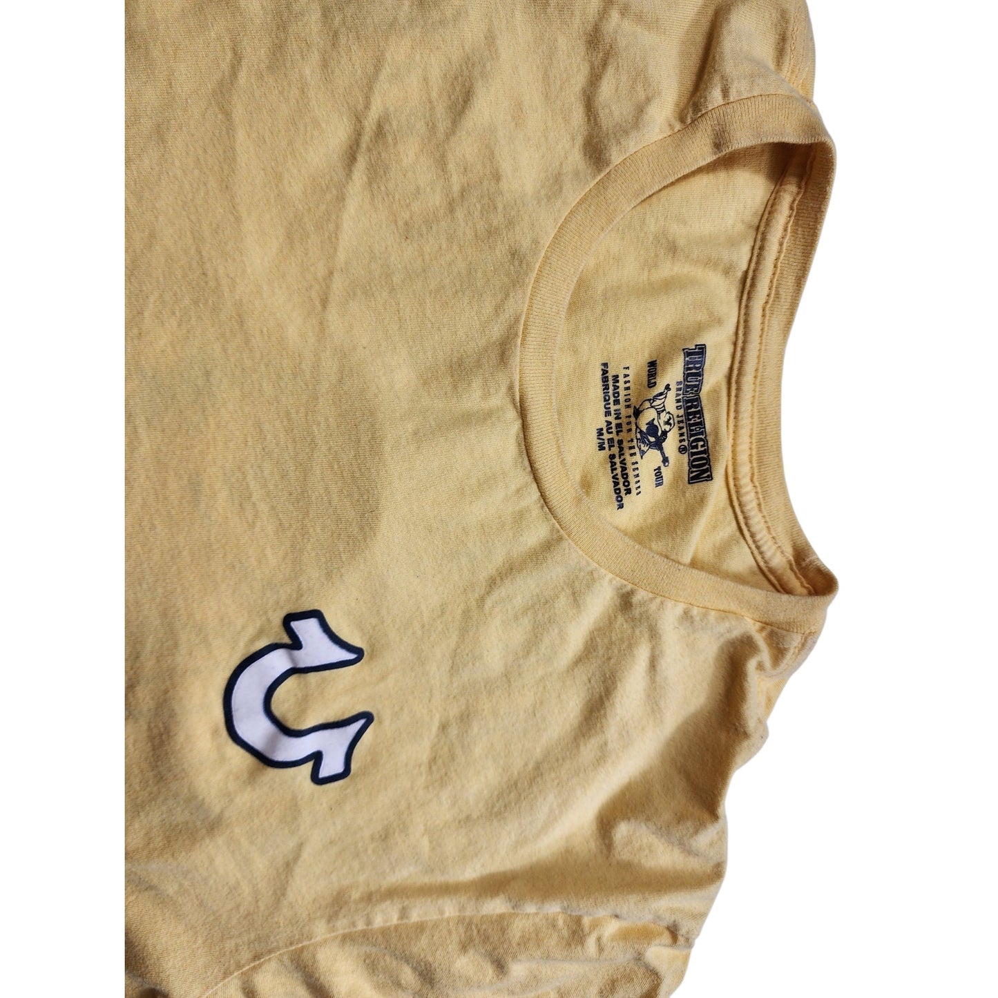 True Religion T Shirt Men Medium Graphic Tee Buddha Guitar Logo Streetwear Top