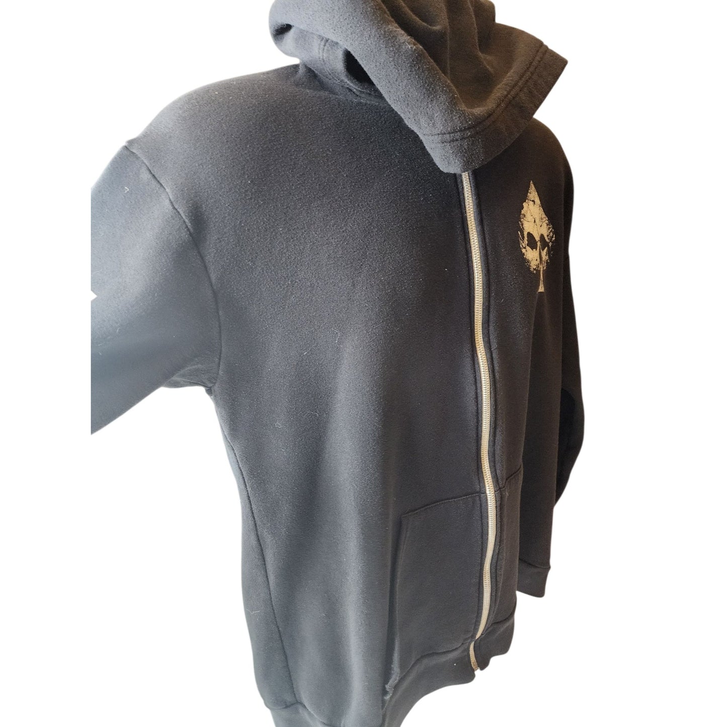 Grunt Style Hoodie Mens XXL Zip Skull Ace Patriotic USA Military Veteran Flag