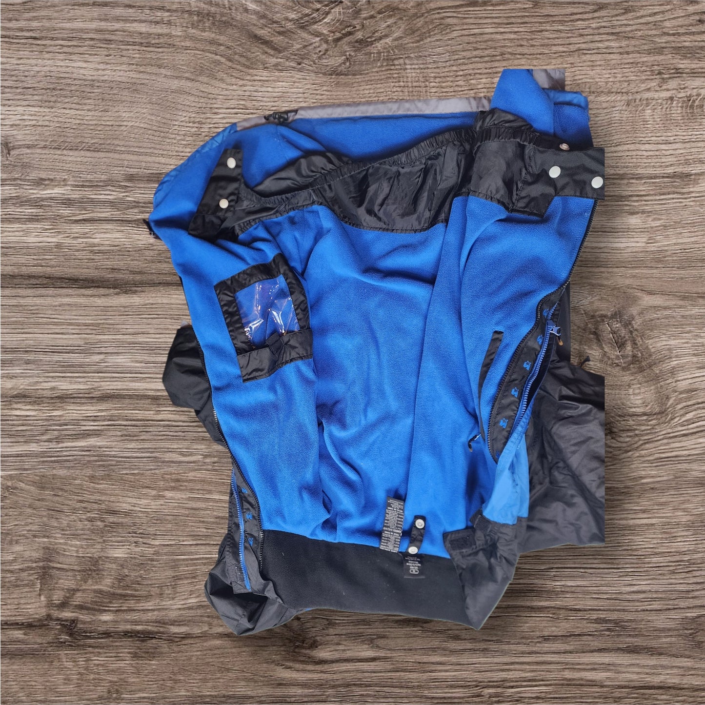 Vintage Starter Ski Jacket Mens Large Hooded Blue 90s Y2K Winter Coat Snow Retro