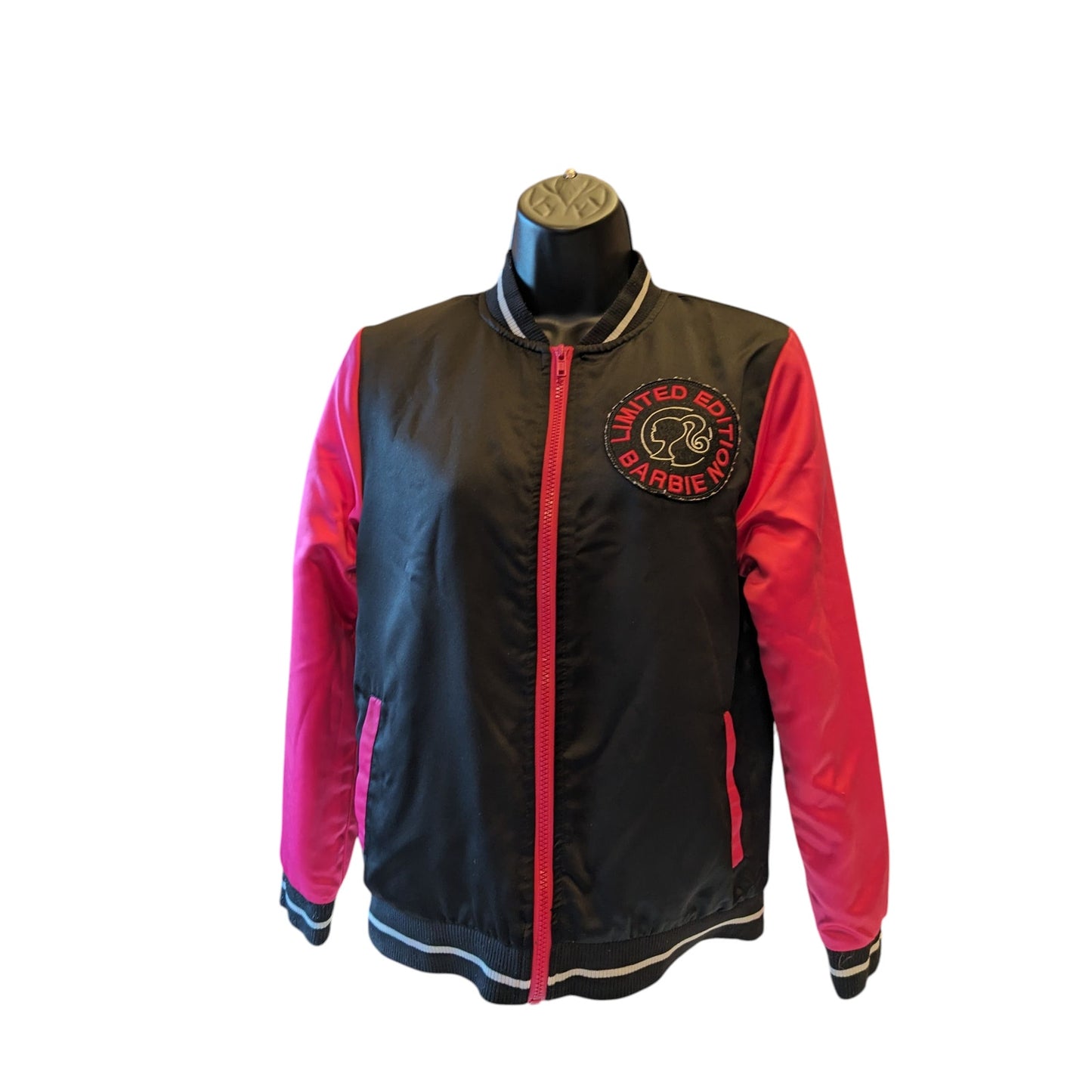 Barbie Limited Edition Varsity Jacket Girls XL 14-16 Bomber Car Graphic 117508