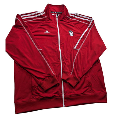 Adidas Track Jacket Mens XL Red Full Zip South Dakota Coyotes Logo Team Top