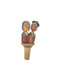 ANRI Italian HandCarved Wooden Bottle Stopper Couple Mechanical Folk Art Barware
