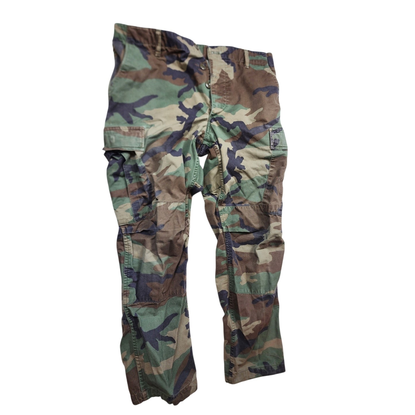 Military Woodland Camo Combat Trousers Medium BDU Pants Tactical Cargo Utility