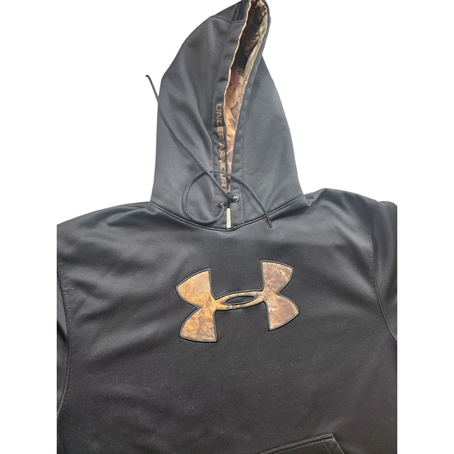 Under Armour Hoodie XL Camo Logo Loose Fit Storm Pullover Sweatshirt Gorpcore
