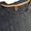 Stacy Adams Shirt Mens 3XLT Textured Blue Striped Short Sleeve Crew Neck
