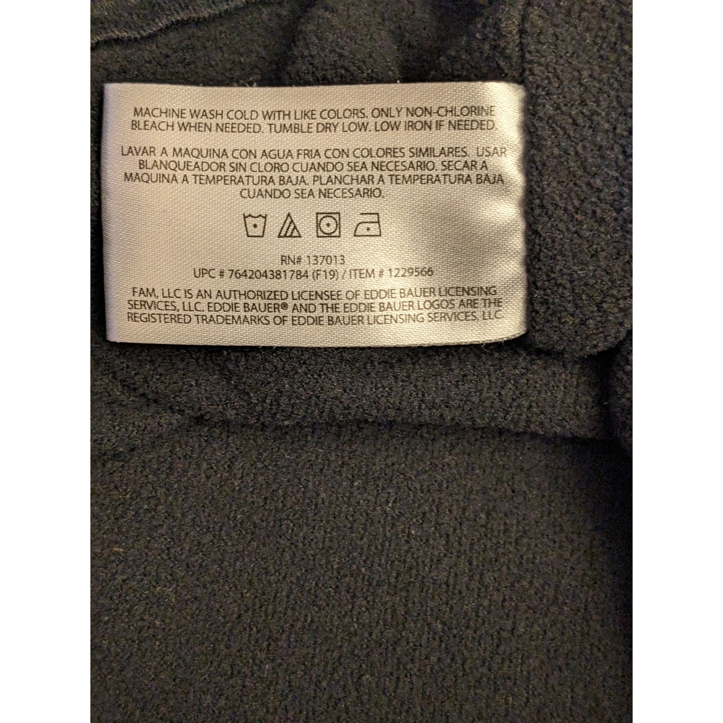 Eddie Bauer Pants Mens 38x34 Gray Lined Nylon Warm Outdoor Hiking Fleece Lining