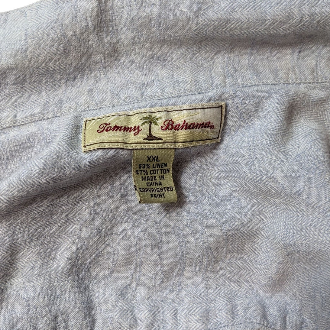 Tommy Bahama Mens XXL Linen Cotton Short Sleeve Button Front Shirt Light Casual