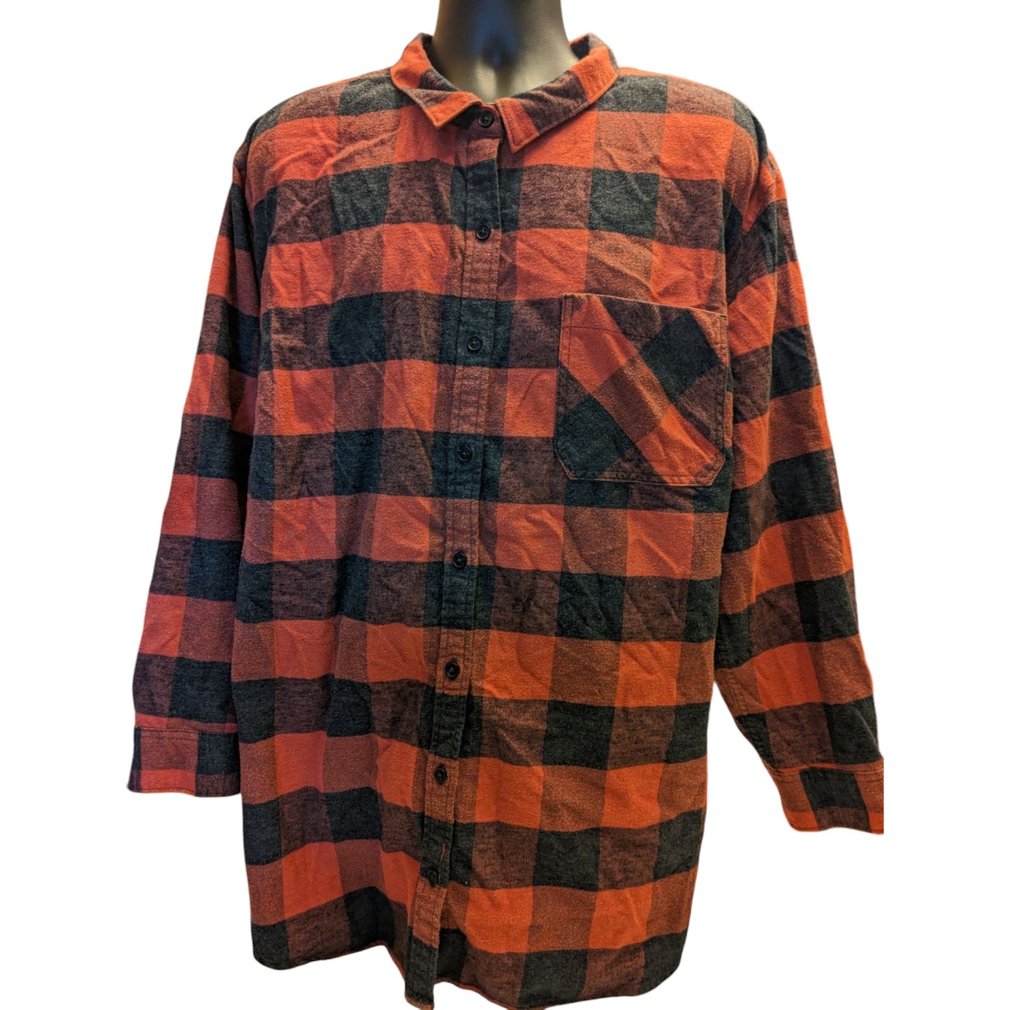 Eddie Bauer Women’s 3X Flannel Shirt Plaid Button Up Buffalo Check