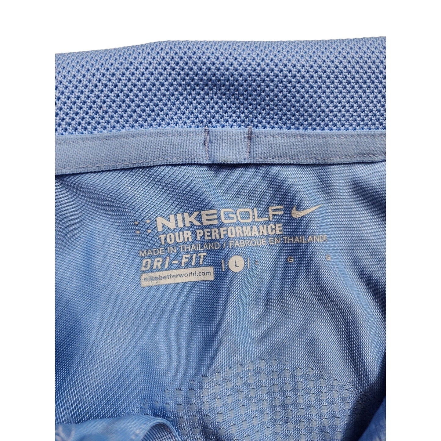 Nike Golf Dri-Fit Tour Polo Shirt Mens Large Light Blue Athletic Lightweight
